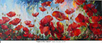 Poppies at Play-Triptych, Oil on Canvas